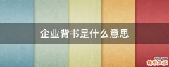 企业背书是什么意思