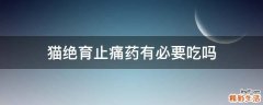 猫绝育止痛药有必要吃吗