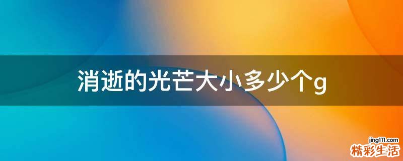 消逝的光芒大小多少个g