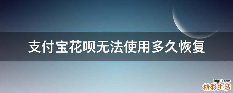 支付宝花呗无法使用多久恢复