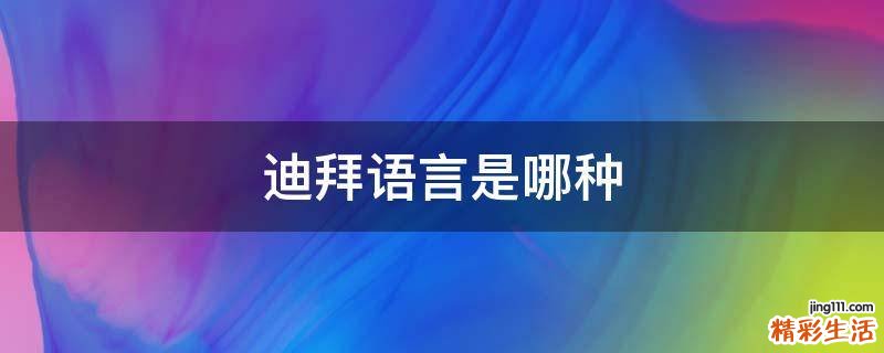 迪拜语言是哪种
