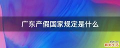 广东产假国家规定是什么