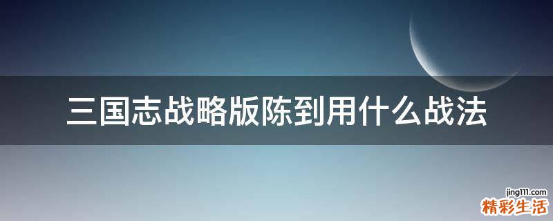 三国志战略版陈到用什么战法