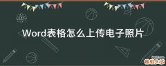 Word表格怎么上传电子照片