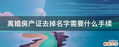 离婚房产证去掉名字需要什么手续
