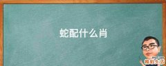 蛇配什么肖