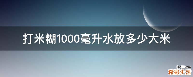 打米糊1000毫升水放多少大米