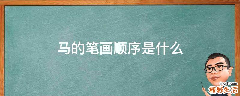 马的笔画顺序是什么