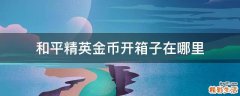 和平精英金币开箱子在哪里