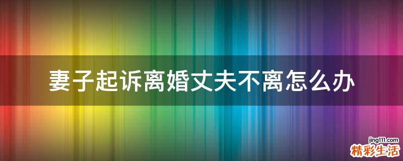 妻子起诉离婚丈夫不离怎么办