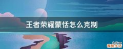 王者荣耀蒙恬怎么克制