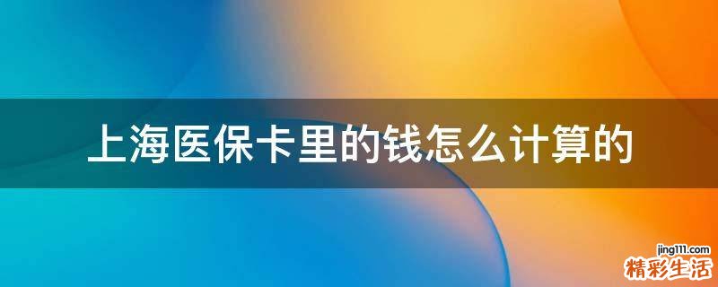 上海医保卡里的钱怎么计算的