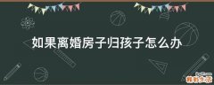 如果离婚房子归孩子怎么办