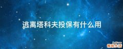 逃离塔科夫投保有什么用