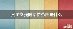 只买交强险赔偿范围是什么