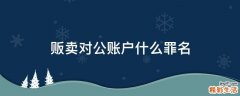贩卖对公账户什么罪名