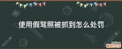 使用假驾照被抓到怎么处罚