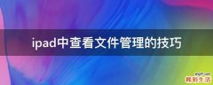 ipad中查看文件管理的技巧