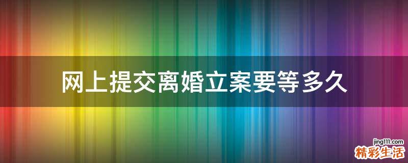网上提交离婚立案要等多久