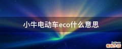 小牛电动车eco什么意思