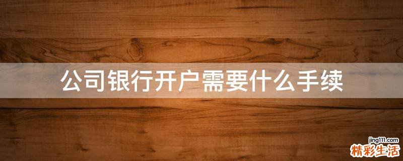 公司银行开户需要什么手续