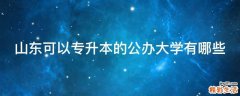 山东可以专升本的公办大学有哪些