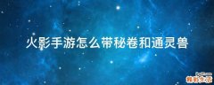 火影手游怎么带秘卷和通灵兽