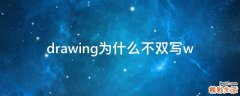 drawing为什么不双写w