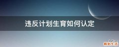 违反计划生育如何认定
