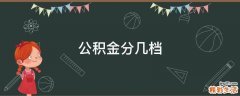 公积金分几档