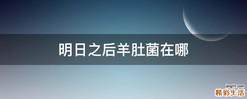 明日之后羊肚菌在哪