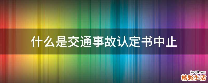 什么是交通事故认定书中止