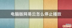 电脑版网易云怎么停止播放