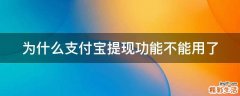 为什么支付宝提现功能不能用了