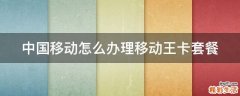 中国移动怎么办理移动王卡套餐