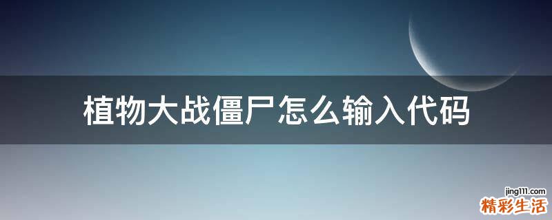 植物大战僵尸怎么输入代码