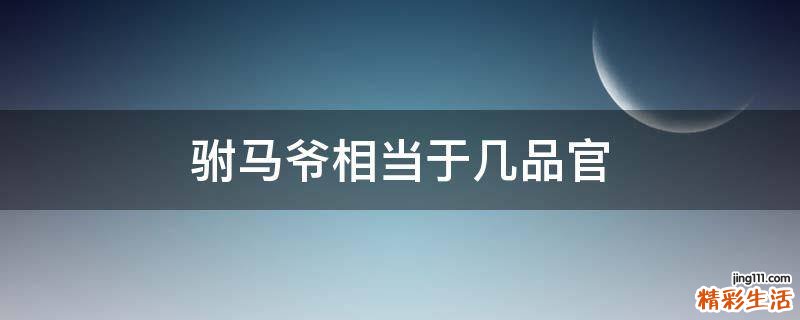 驸马爷相当于几品官