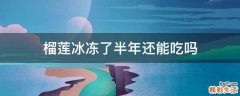 榴莲冰冻了半年还能吃吗