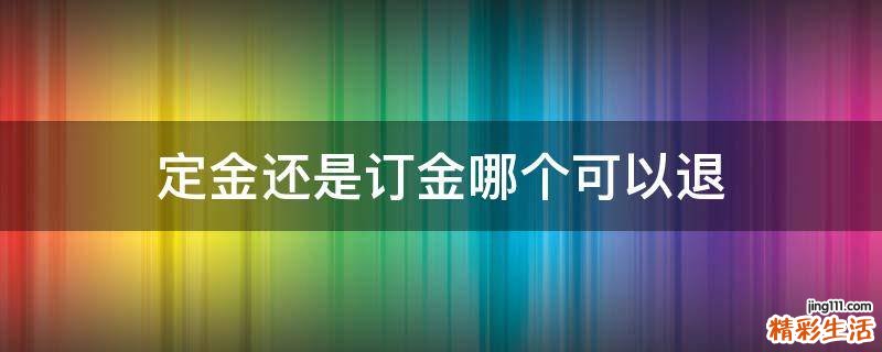 定金还是订金哪个可以退