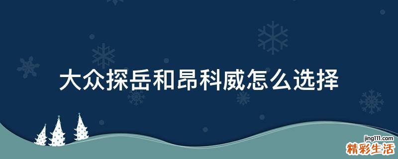 大众探岳和昂科威怎么选择