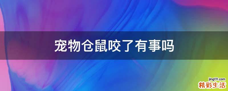 宠物仓鼠咬了有事吗