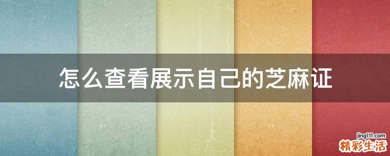 怎么查看展示自己的芝麻证