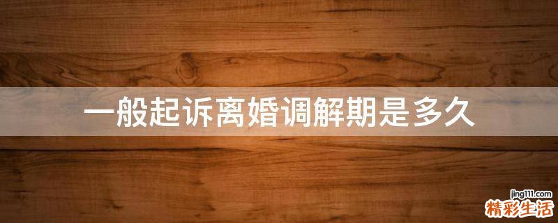 一般起诉离婚调解期是多久