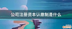 公司注册资本认缴制是什么