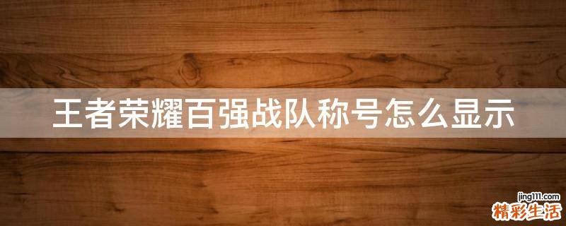 王者荣耀百强战队称号怎么显示