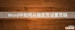 Word中如何从指定页设置页码