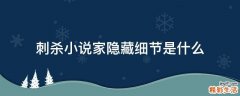 刺杀小说家隐藏细节是什么