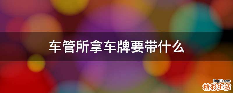 车管所拿车牌要带什么