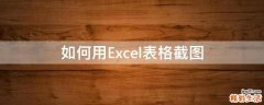 如何用Excel表格截图