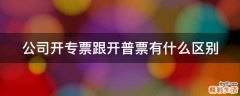 公司开专票跟开普票有什么区别